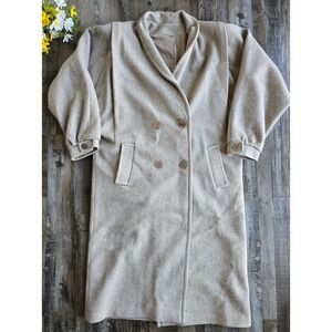 Vintage Unbranded Wool Blend Double Breasted Long‎ Pea Coat Pockets Sz XL
